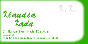 klaudia kada business card